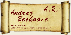 Andrej Resković vizit kartica